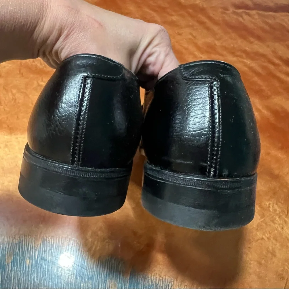 Vintage Nunn Bush black split toed oxford newin box old stock leather 9.5